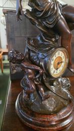 Grote antieke klok met engel en putty, Antiek en Kunst, Ophalen