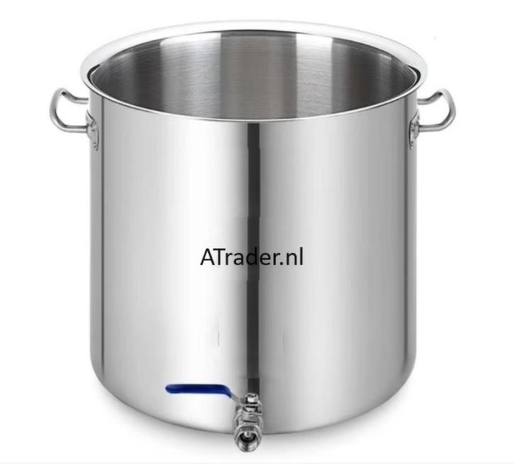 Brouwpan Soeppan Kookpan 71 liter + Deksel aftapkraan RVS, Huis en Inrichting, Keuken | Potten en Pannen, Nieuw, Kookpan of Snelkookpan