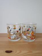 vintage set van 2 glazen met 101 dalmatiërs print, Ophalen of Verzenden, Overige figuren, Zo goed als nieuw, Servies