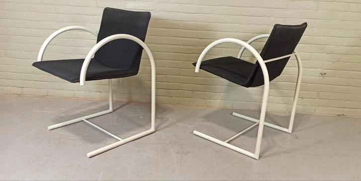 Set van 2 vintage Cirkel stoelen, Metaform, postmodern, Huis en Inrichting, Stoelen, Gebruikt, Twee, Metaal, Stof, Overige kleuren