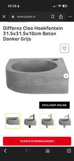 Hoekfonteintje betonlook differnz NIEUW, Ophalen of Verzenden, Nieuw, Chroom, Wastafel