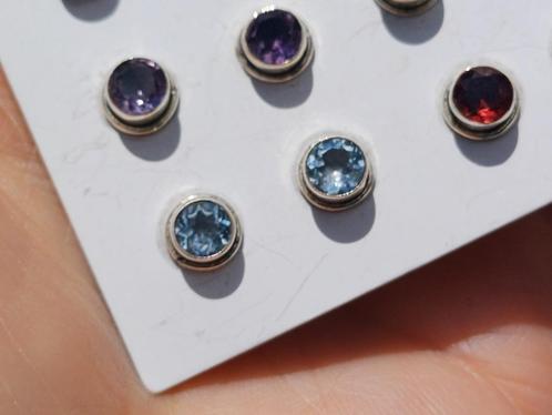 Vanoli - 925 zilveren oorbellen oorknopjes blauwe topaas, Sieraden, Tassen en Uiterlijk, Oorbellen, Nieuw, Knopjes of Stekers