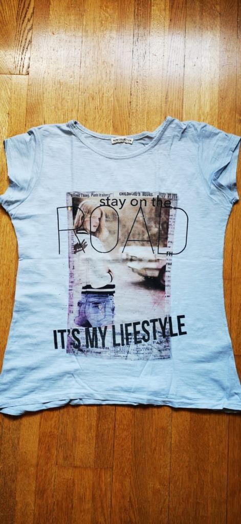 Twee hele leuke shirts in maat S/36, Kleding | Dames, T-shirts, Zo goed als nieuw, Maat 36 (S), Beige, Korte mouw, Ophalen of Verzenden