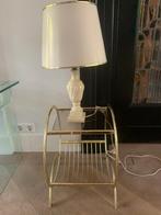 Tafellamp albast voet met roomwitte kap vintage, Huis en Inrichting, Overige materialen, Gebruikt, 50 tot 75 cm, Vintage