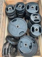 Zwarte Olympische halterschijven - €2/kilo, Ophalen, Halterschijven, Gebruikt, Onbekend