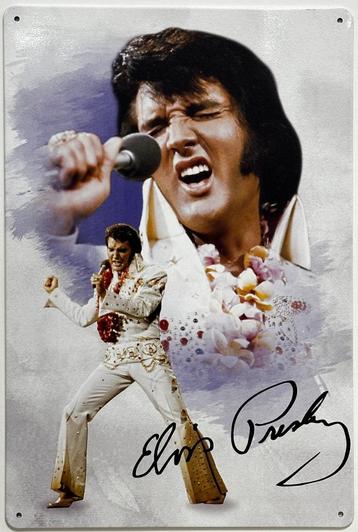 Elvis Presley Collage fotos reclamebord van metaal wandbord  beschikbaar voor biedingen