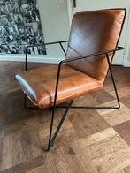 Mooi leder fauteauil cognac buffalo stoel H81 B60 D76, Ophalen, 75 tot 100 cm, Leer, 50 tot 75 cm