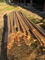 Houten Balken - Gebruikt, Doe-het-zelf en Verbouw, Hout en Planken, Geïmpregneerd, Gebruikt, 25 tot 50 mm, Ophalen of Verzenden