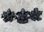 Set van 3 Ganesha polystone beeldjes cadeau, Huis en Inrichting, Ophalen of Verzenden, Zo goed als nieuw