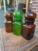 Antieke Apotheek Potten met Vacuüm Deksel, Huis en Inrichting, Gebruikt, Overige kleuren, Ophalen of Verzenden, Glas