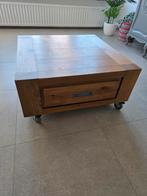 Salontafel hout van merk Henzers & Hazel, afm. 80Lx80Bx39H, Huis en Inrichting, Tafels | Salontafels, Ophalen, Gebruikt, 50 tot 100 cm