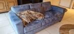 Mooie blauwe stoffen bank - Driepersoons, Huis en Inrichting, Banken | Bankstellen, Ophalen, Gebruikt, Driepersoons, 75 tot 100 cm
