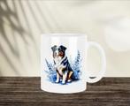 Australian Shepherd Delfts Blauwe mok, Huis en Inrichting, Keuken | Servies, Verzenden, Nieuw, Overige stijlen, Kop(pen) en/of Schotel(s)