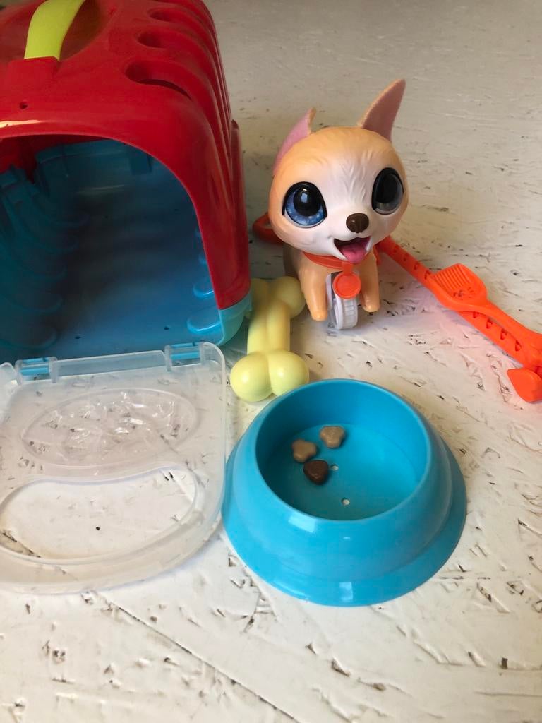 Speelgoed hondje in reiskoffertje met accessoires, Kinderen en Baby's, Speelgoed | Overig, Zo goed als nieuw, Jongen of Meisje