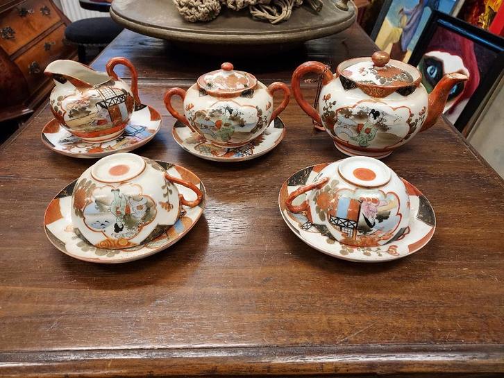Japans Kutani theeserviesje, 5-delig., Antiek en Kunst, Antiek | Servies compleet, Verzenden