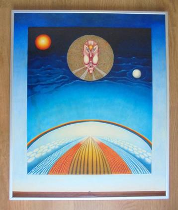 Paul Dekker.1942-2014.Zeer gedetailleerd, uniek schilderij beschikbaar voor biedingen