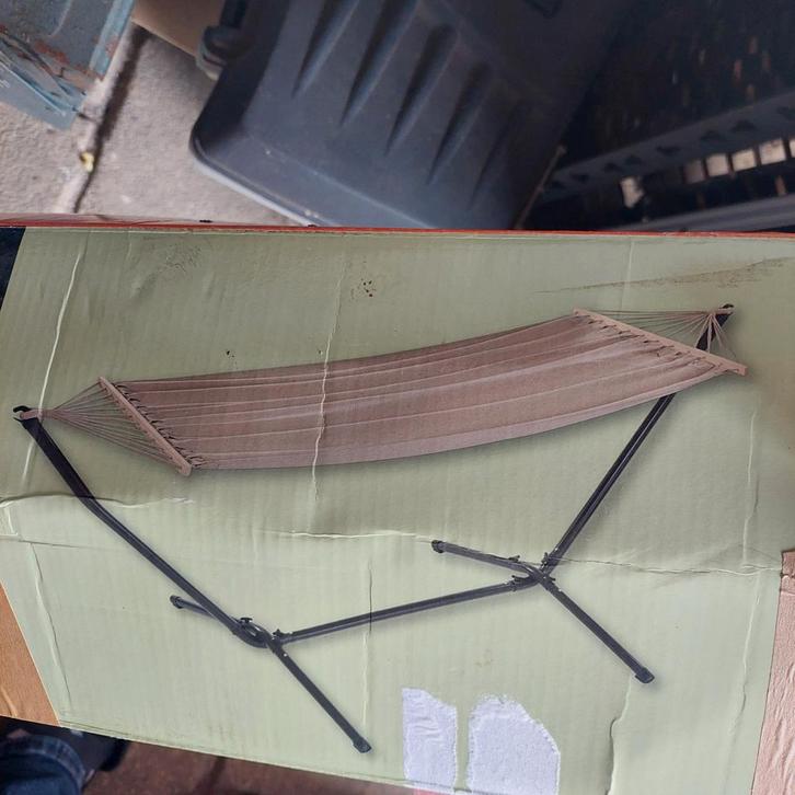 Hangmat met Standaard - Relaxen in Stijl!, Tuin en Terras, Hangmatten, Zo goed als nieuw, Eenpersoons, Binnen, Buiten, Ophalen