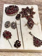 antieke zilveren Boheems granaten sieraden., Sieraden, Tassen en Uiterlijk, Antieke sieraden, Verzenden, Zilver