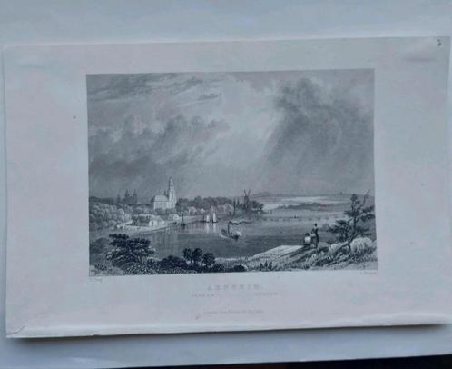 8 / Gezicht op Arnhem - staalgravure  uit 1837, Antiek en Kunst, Kunst | Etsen en Gravures, Ophalen of Verzenden
