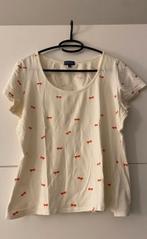 Terre bleue ecru T-shirt met rode strikjes, Wit, Maat 42/44 (L), Terre Bleu, Ophalen of Verzenden