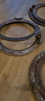 4 koper/ messing Patrijspoorten - Diameter 29,5 cm, Ophalen of Verzenden