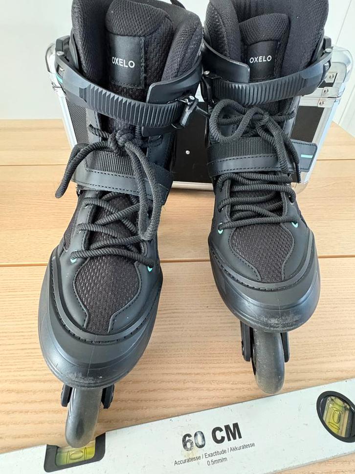 Oxelo FIT100 Fitness Skates - Zwart/Mintgroen, Sport en Fitness, Skeelers, Nieuw, Inline skates 4 wielen, Overige merken, Heren