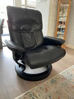 Stressless leren zwarte stoel, Huis en Inrichting, Fauteuils, Ophalen of Verzenden, Zo goed als nieuw