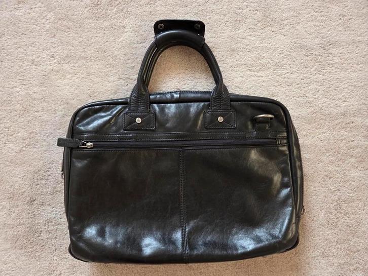 Leren laptoptas 15,6" zwart Castelijn & Beerens, Computers en Software, Laptoptassen, Gebruikt, Aktetas, 15 inch, Ophalen