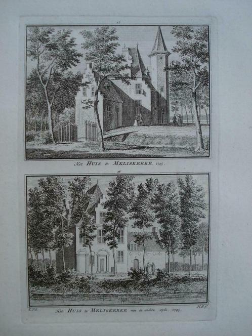 27-28 / Meliskerke  het Huis  Kopergravure 1754, Antiek en Kunst, Kunst | Etsen en Gravures, Ophalen of Verzenden