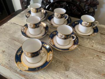 6x oude vintage Tuscan China espresso kopjes en schotels beschikbaar voor biedingen
