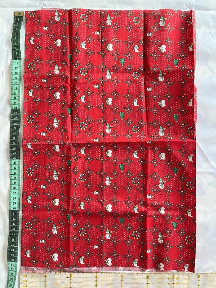Kerst * Quilstof 05 Rood & hartjes, Diversen, Kerst, Nieuw, Ophalen of Verzenden