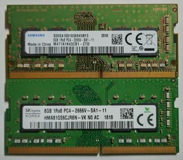 16GB DDR4 2x8GB PC4-21300 2666MHz Samsung-Hynix Sod 20101818 beschikbaar voor biedingen
