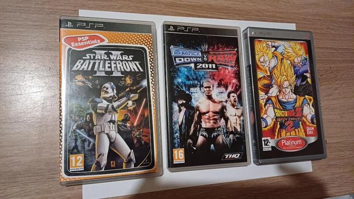 3x CIB PSP games: Star Wars, Dragonball Z, Smackdown Raw, Spelcomputers en Games, Games | Sony PlayStation Portable, Zo goed als nieuw