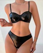 Sexy wetlook lingerie NIEUW maat L, Kleding | Dames, Ondergoed en Lingerie, Ophalen of Verzenden, Zwart