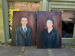 Brocante duo portret, Antiek en Kunst, Kunst | Schilderijen | Klassiek, Ophalen of Verzenden