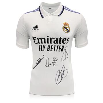  Zidane, Ronaldo ,Carlos & Raul Gesigneerd Real Madrid shirt beschikbaar voor biedingen