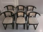 6x Wittmann vintage stoelen, Josef Hoffmann Fledermaus stijl, Huis en Inrichting, Stoelen, Jugendstil, art nouveau, Gebruikt, Zwart