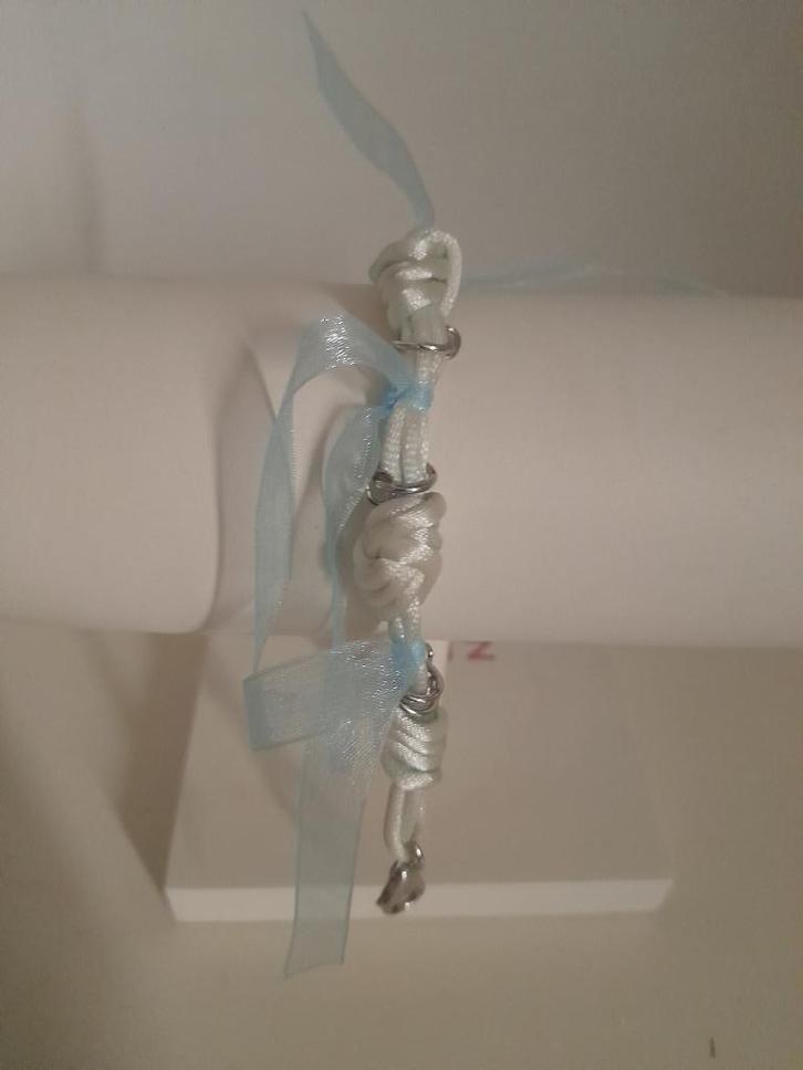 Zinzi stoffen armband met zilveren ringen en grote sluiting, Sieraden, Tassen en Uiterlijk, Armbanden, Nieuw, Zilver, Zilver, Ophalen of Verzenden