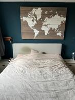 GRATIS - IKEA Boxspring Bed Beige - met hoofdbord & matras, Ophalen, Gebruikt, Beige, Tweepersoons