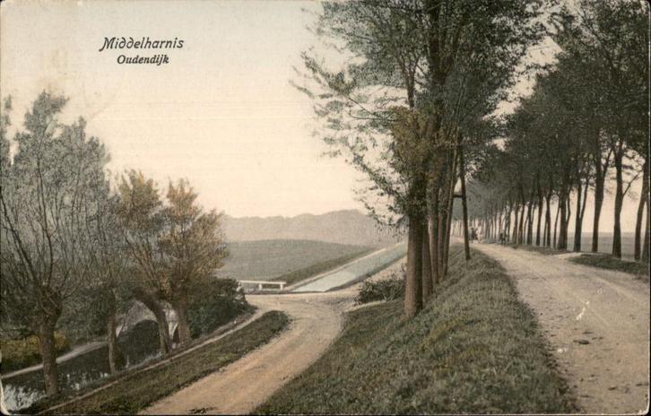 Middelharnis Oudendijk st 1918, Verzamelen, Ansichtkaarten | Nederland, Gelopen, Zuid-Holland, Voor 1920, Verzenden