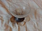 antieke bonbon schaal met zilveren voet h. 12cm en br.15 cm, Antiek en Kunst, Antiek | Glas en Kristal, Ophalen of Verzenden