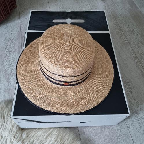 Prachtige strohoed van Mayser, naturel met zwart. Zomerhoed., Kleding | Dames, Hoeden en Petten, Zo goed als nieuw, Hoed, 58 cm (L, 7¼ inch) of meer