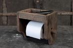 Oud houten toiletrol houder wc hout stoer sober landelijk, Verzenden, Nieuw