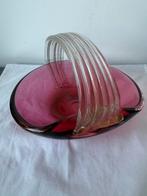 Grote mand schaal Murano roze met echt goud, Ophalen of Verzenden