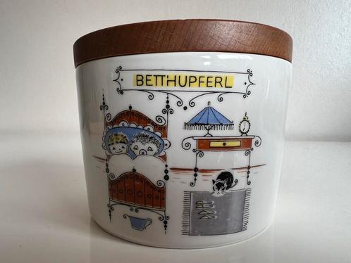 Vintage Bavaria Schramberg Snoeppot ‘Betthupferl’ Poes 70’s, Antiek en Kunst, Antiek | Servies los, Ophalen of Verzenden