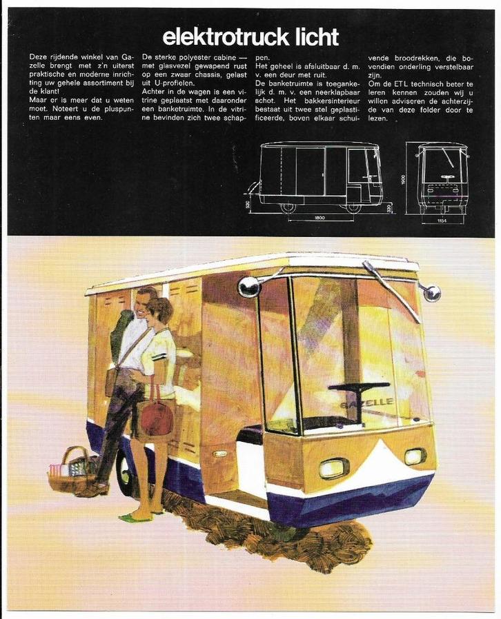 Gazelle elektrotruck licht (A3538), Boeken, Vervoer en Transport, Zo goed als nieuw, Vrachtwagen, Verzenden