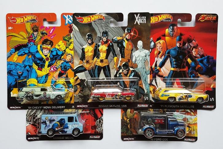 Hot Wheels Pop Culture X-Men 2018 Set van 5, Hobby en Vrije tijd, Modelauto's | Overige schalen, Nieuw, Auto, Verzenden