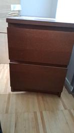 2 nachtkastje Ikea Malm donkerbruin, Huis en Inrichting, Slaapkamer | Nachtkastjes, Ophalen, Gebruikt, Minder dan 45 cm, 55 tot 70 cm