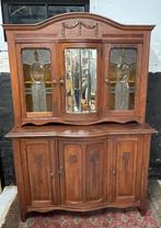 Prachtige Franse antieke art nouveau kast glas in lood, Antiek en Kunst, Antiek | Meubels | Kasten, Ophalen
