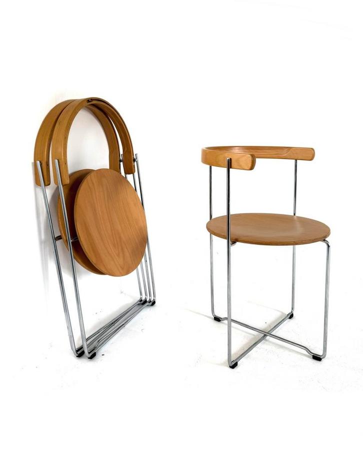 Set van 6 vintage design klapstoel, Kusch & Co ‘80, Huis en Inrichting, Stoelen, Zo goed als nieuw, Vijf, Zes of meer stoelen